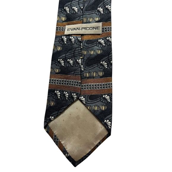 Vintage Evan-Picone 100% Silk Necktie Floral Pattern Business Career Fashion - Picture 6 of 10